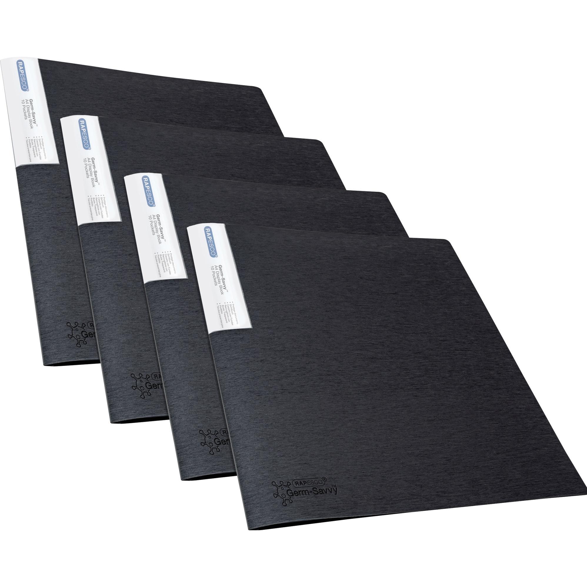 Rapesco, Busta portadocumenti, Cartella di presentazione Germ-Savvy A4 Nero (A4, 4 x)