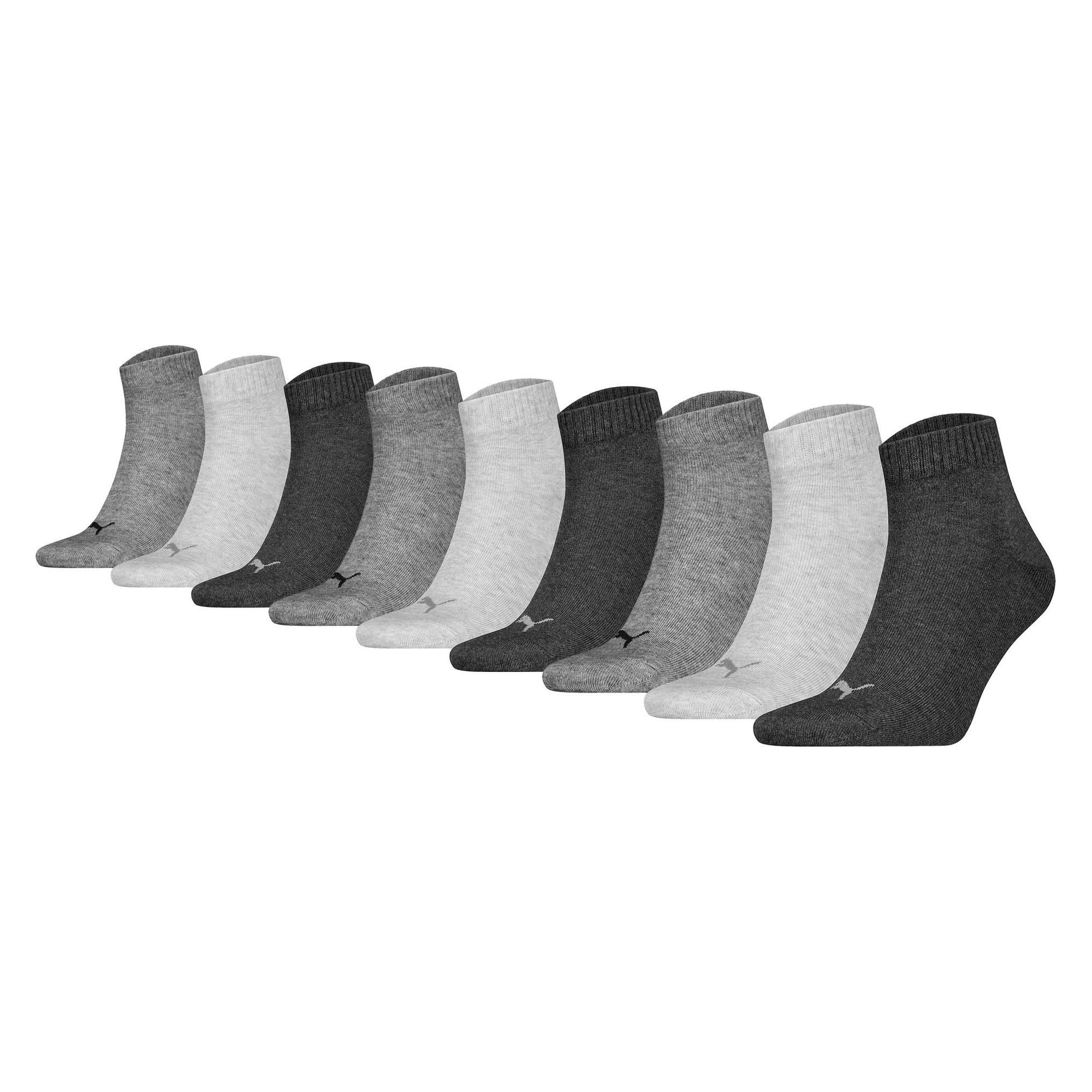Puma, Damen, Socken, Socken Sportlich Stretch Quarter Plain Ecom 9P, Grau, (9er Pack, 47 - 49)