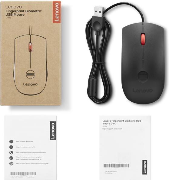 Produktbild Lenovo Fingerprint Biometric USB Mouse Gen3 (Kabelgebunden)