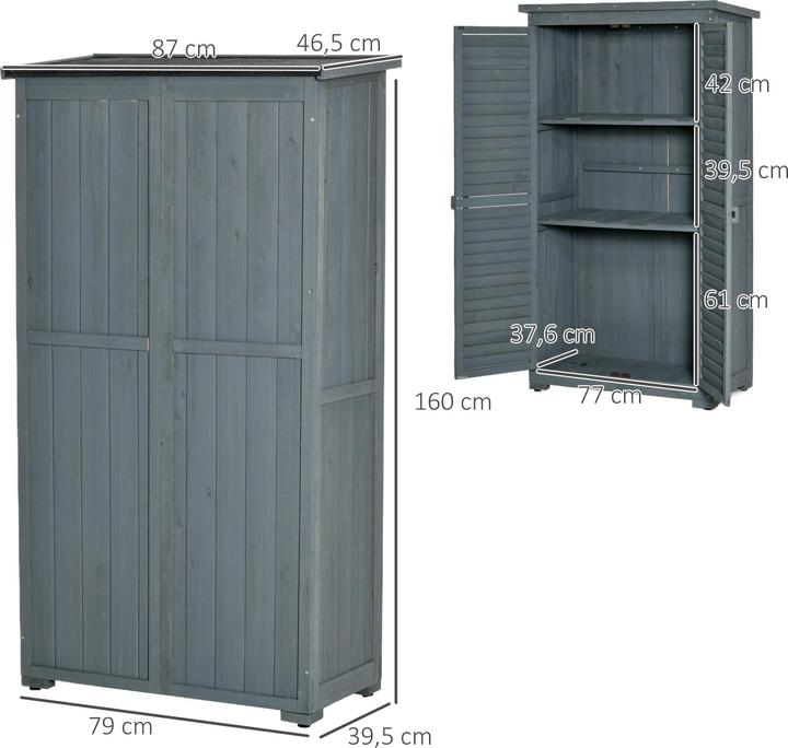Produktbild Outsunny Gartenschrank mit Lamellentüren