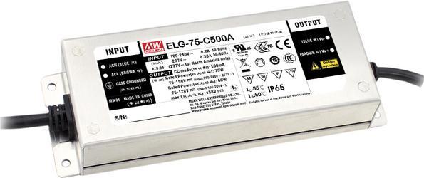 Produktbild MeanWell Dimmable LED Driver IP65 500mA 75W