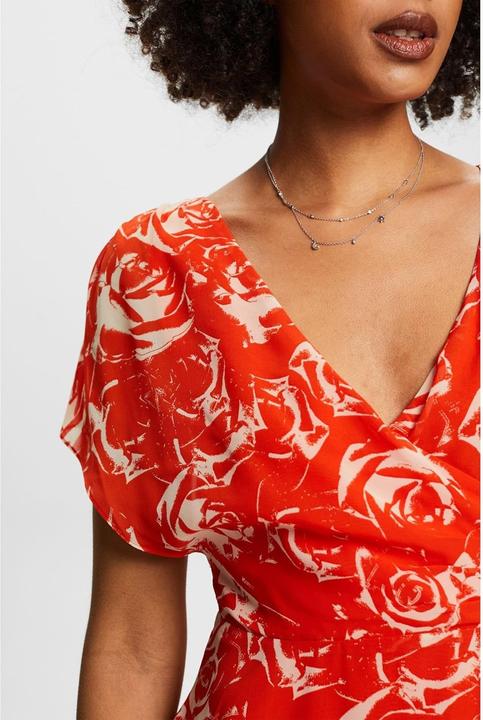 Produktbild Esprit Chiffon-Maxikleid mit V-Ausschnitt und Print (S)