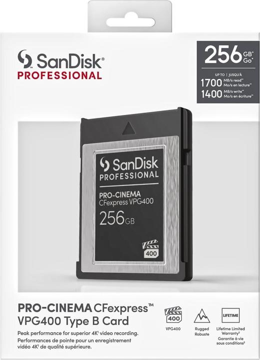 Immagine prodotto SANDISK PRO-CINEMA CFexpress" VPG400 (256 GB, CFexpress tipo B)