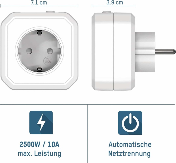 Produktbild Ansmann Steckdose Zero Watt AES1 wei zeitgesteuert, kein Strom im Standby
