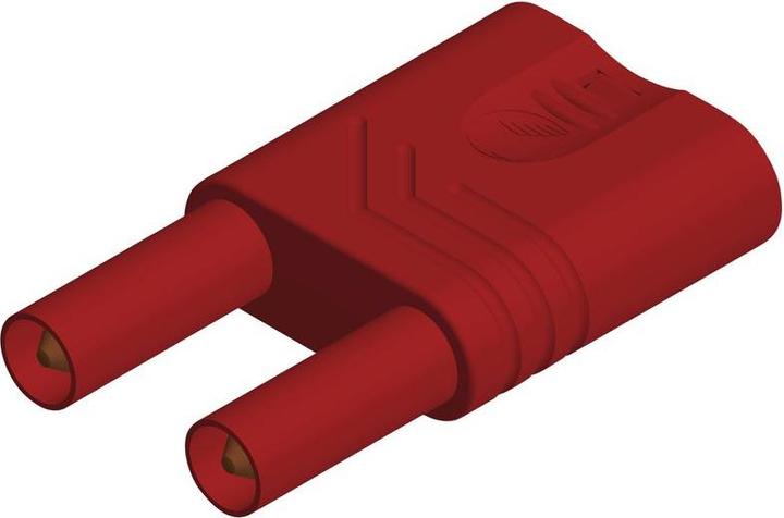 Actual product image Hirschmann Test & Measurement Test adapter 2x banana plug 4 mm - 2x banana socket 4 mm 32A 1kVAC 1kVDC 52.2mm red