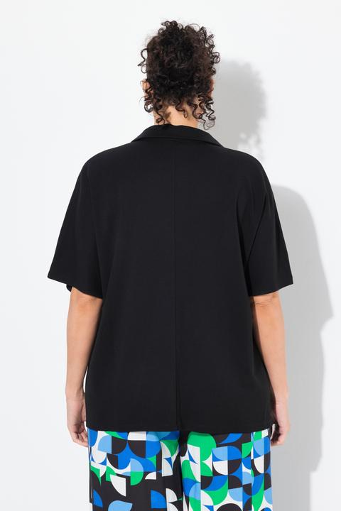 Produktbild Ulla Popken Sweatshirt, Oversized, Hemdkragen, Halbarm (56)