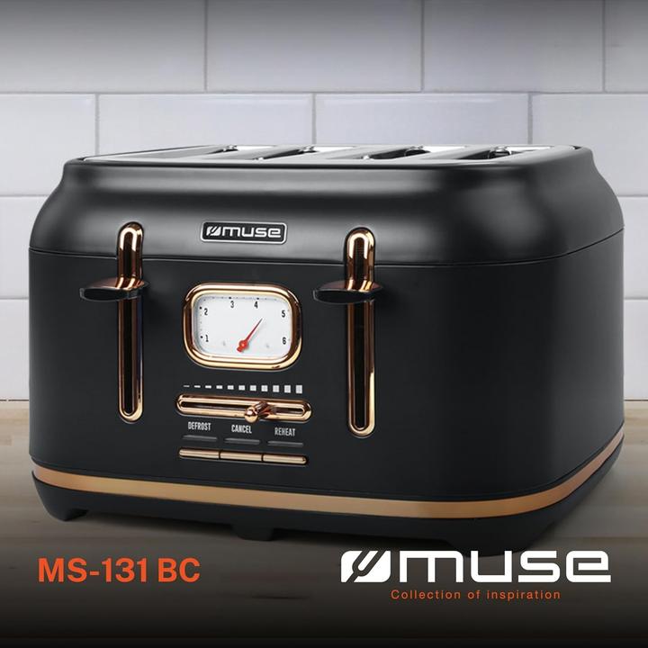 Immagine prodotto Muse MS131 BC Tostapane in acciaio inox nero