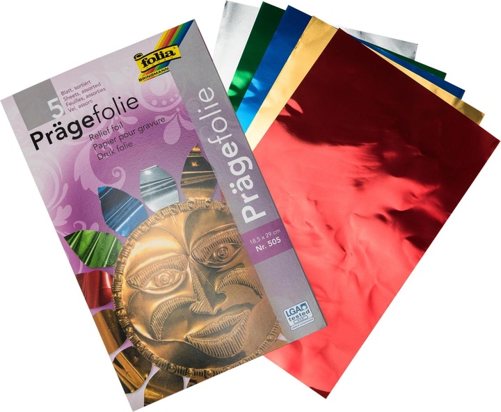 Folia Prägefolie 70my, farbig sortiert (70 g/m², 5 x)