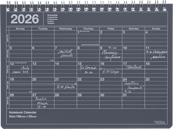 Produktbild Mark'S 2026 Tischkalender, S // Black