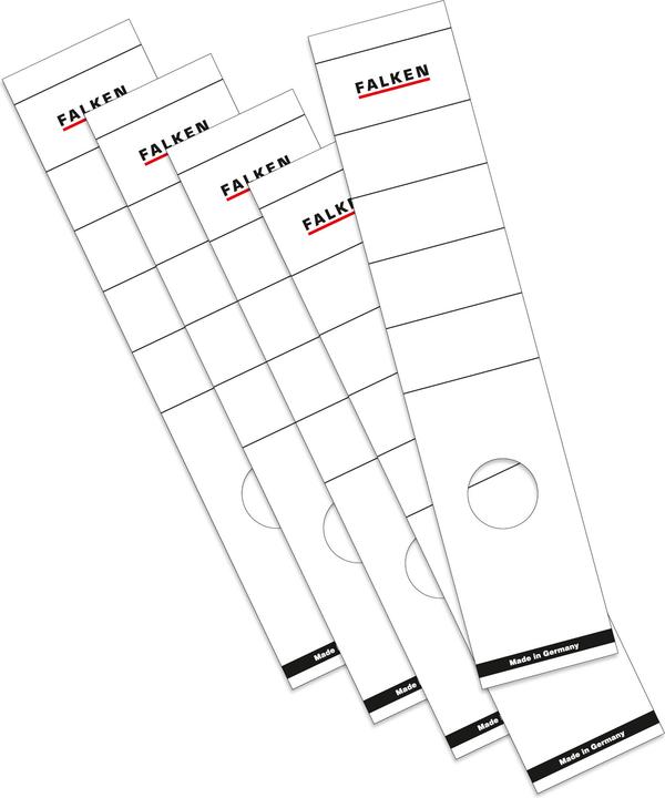 Actual product image Falken Folder spine label, sk, long/wide, 60 x 290 mm, white, polybag with 10 pieces