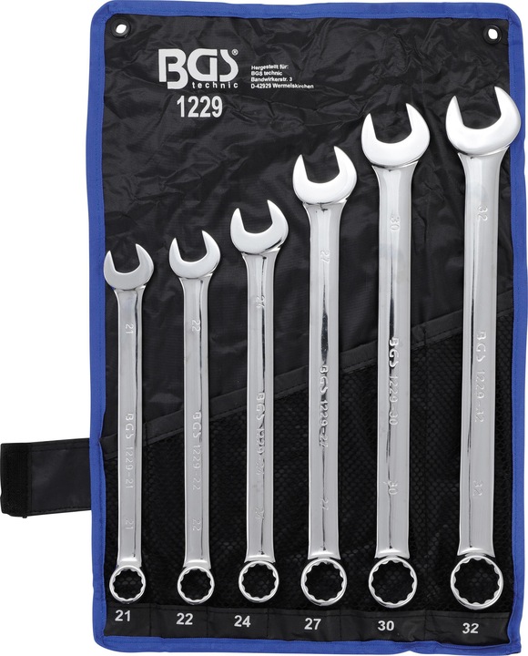 Produktbild BGS Maul-Ringschlüssel-Satz extra lang SW 21 - 32 mm 6-tlg. (32 mm, 24 mm, 22 mm, 23 mm, 21 mm, 27 mm, 31 mm, 26 mm, 30 mm, 28 mm, 29 mm, 25 mm)