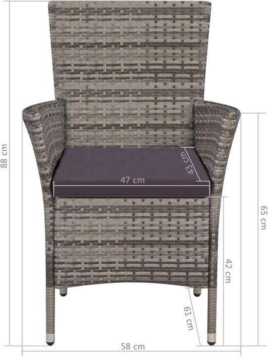 Produktbild vidaXL Garten Essgruppe (150 x 90 x 75 cm)