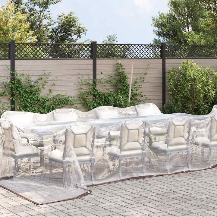 Produktbild VidaXL Transparente Plane mit Ösen 4x12 m Polyethylen durchsichtige Plane