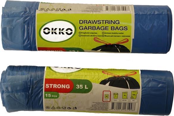 Actual product image Okko Garbage Bags Str Blue Ds 35l 15pcs (15x, 35 l)