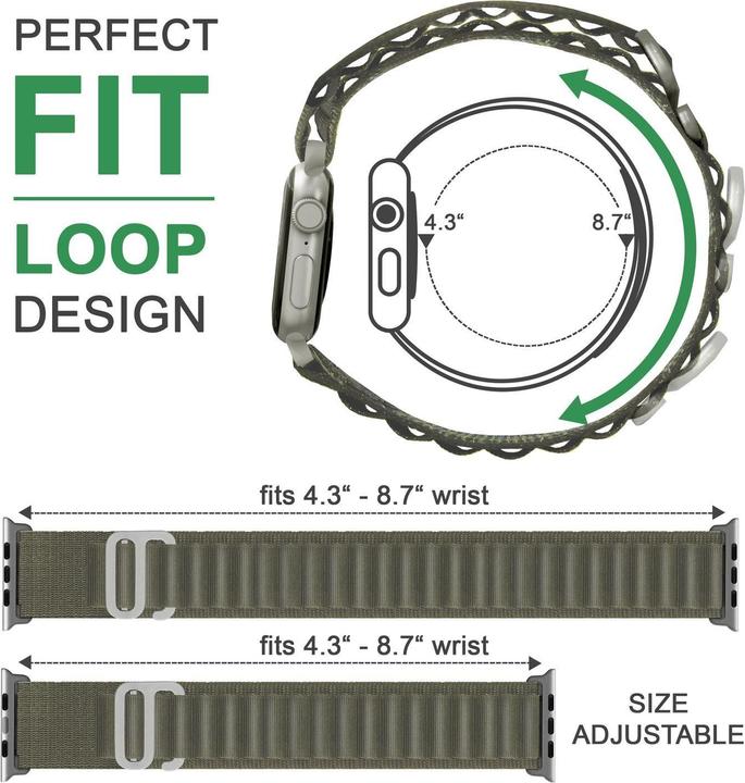 Produktbild Nalia Alpine Nylon Smart-Watch Armband (Nylon, Silikon)