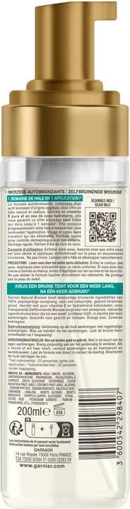 Garnier Ambre Solaire Bronzer Naturale Autoabbronzante Mousse Corpo e Viso 200mL (Schiuma autoabbronzante, 200 ml)