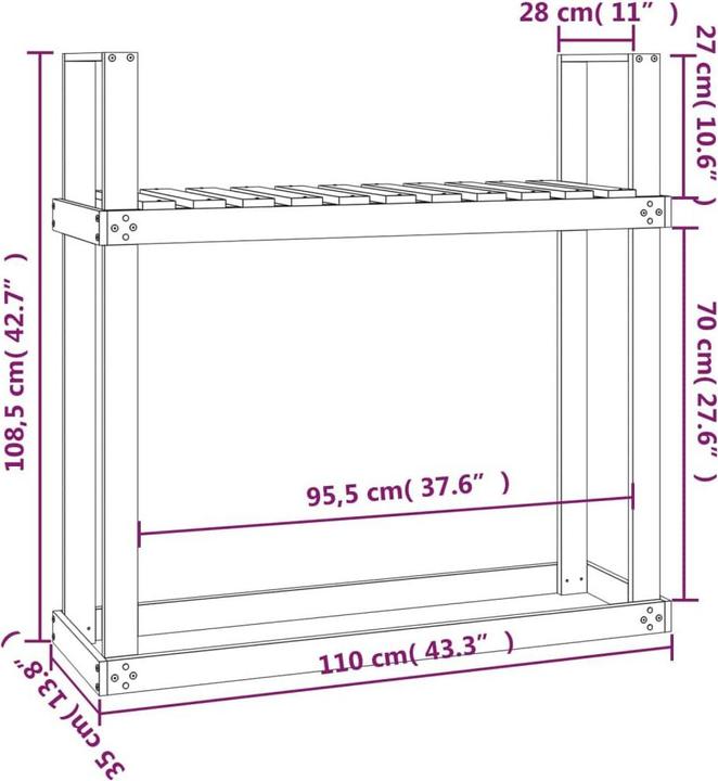 Actual product image vidaXL Kaminholzregal