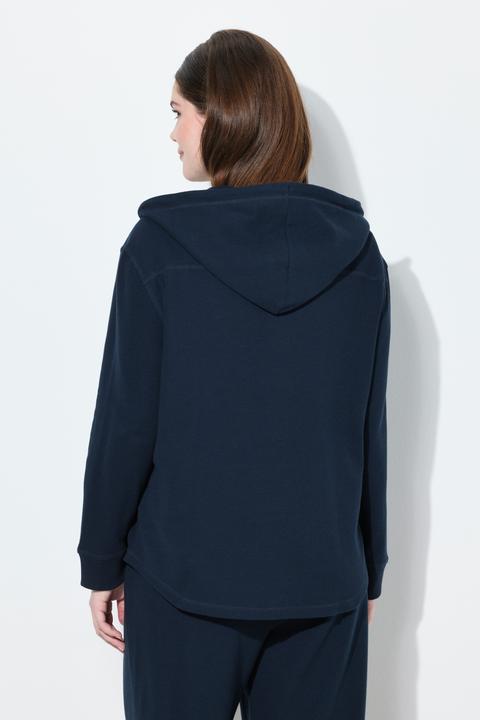 Produktbild Ulla Popken Sweatjacke, Waffelstruktur, Kapuze (60)