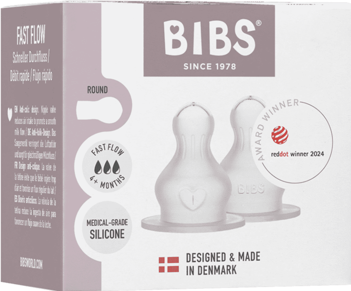 Actual product image Bibs Bottle teat Silicone Fast Flow 2 pieces
