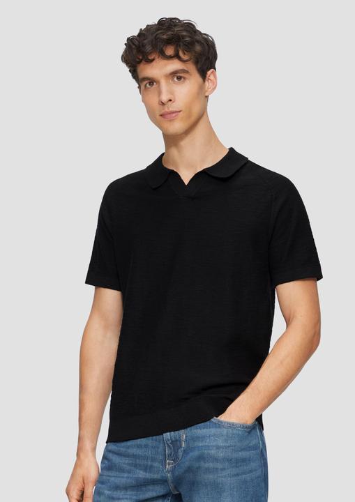 Produktbild S.Oliver Strickpullover Gestricktes Poloshirt mit Flammgarnstruktur (XXL)