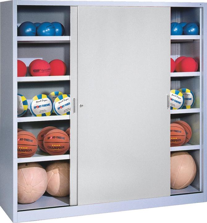 Actual product image C+P Ball cabinet (HxWxD: 195x160x50 cm, with solid sheet metal sliding doors, type 4)