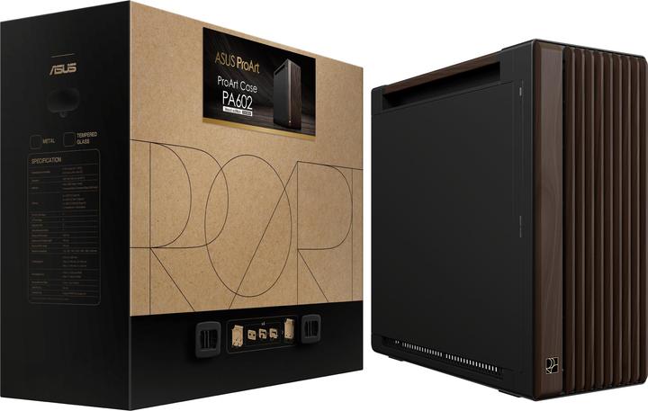 Actual product image ASUS Geh Proart Pa602 Walnut Wood Metal Pwm Modern Black (ATX, DTX, mATX, Mini-DTX, Mini-ITX)