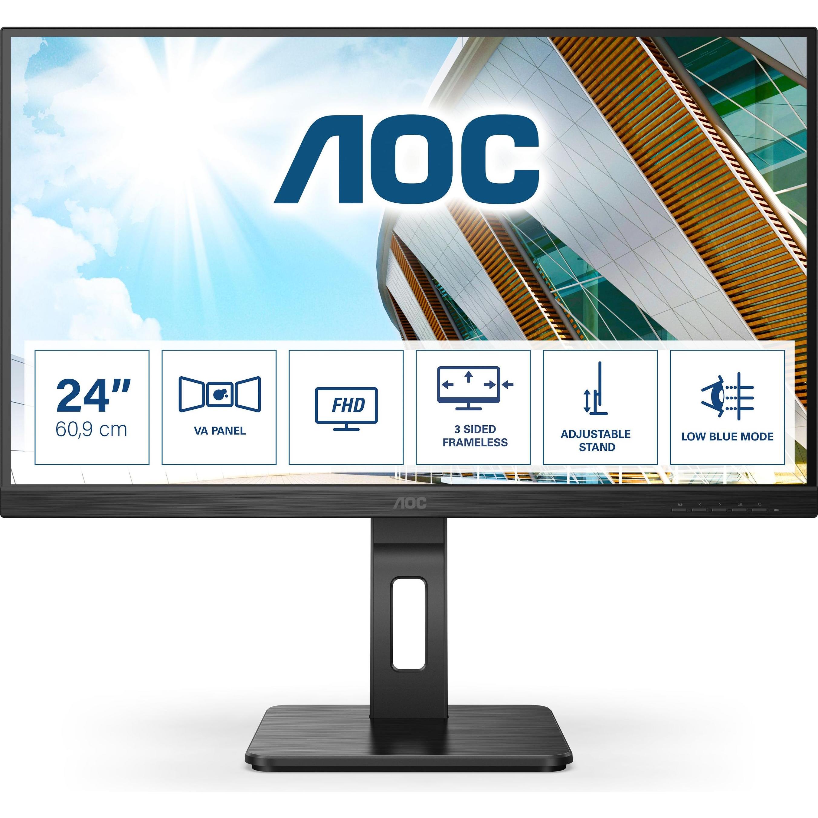 AOC 24P2QM (1920 x 1080 Pixel, 23.80"), Monitor, Schwarz