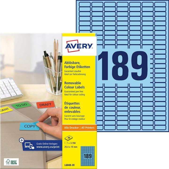 Avery Labels 25.4x10mm