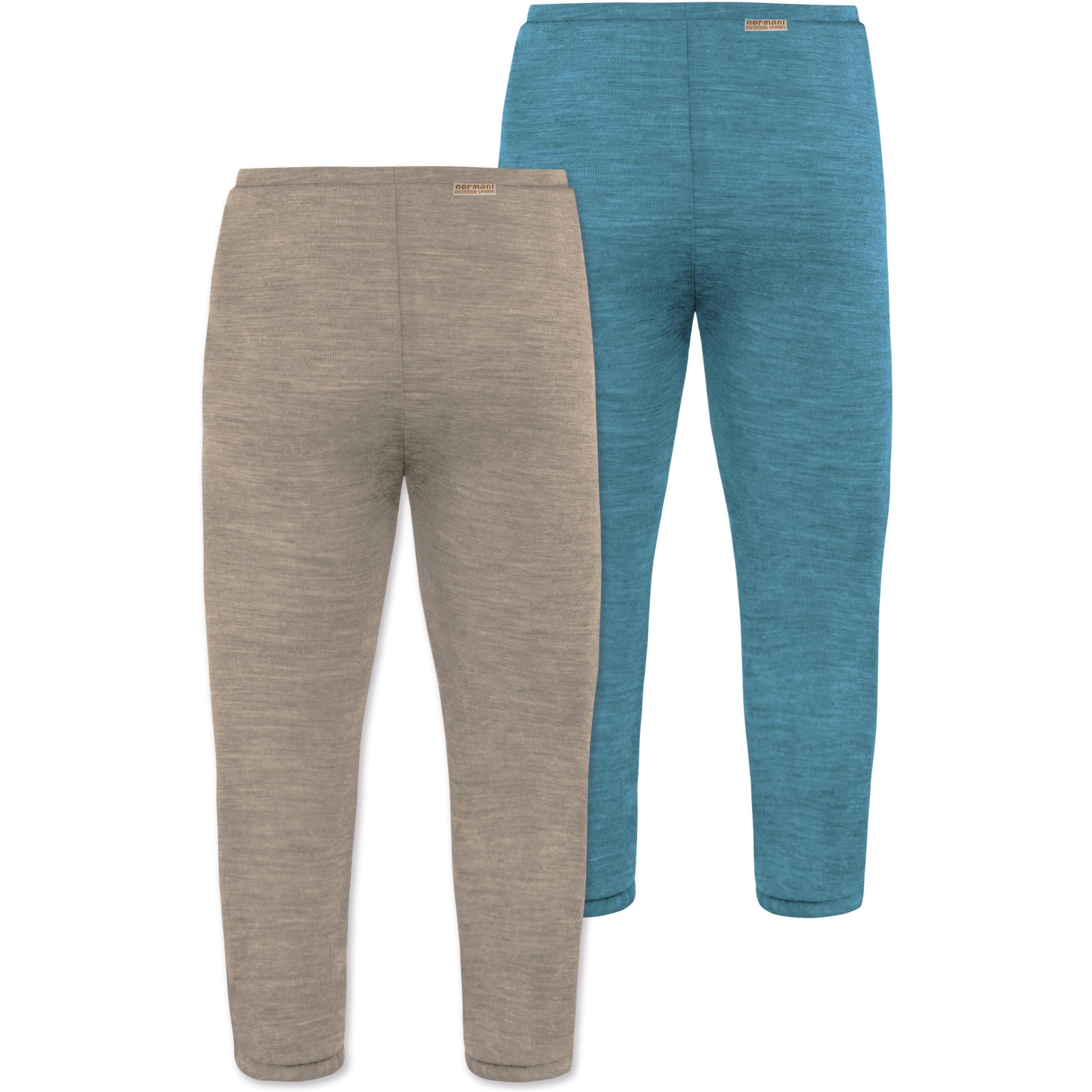 Thumbnail - Normani, Herren, Funktionsunterhose, 2er Pack Baby Merino Unterhose mit Füssen - 9539 (74), Blau, 74