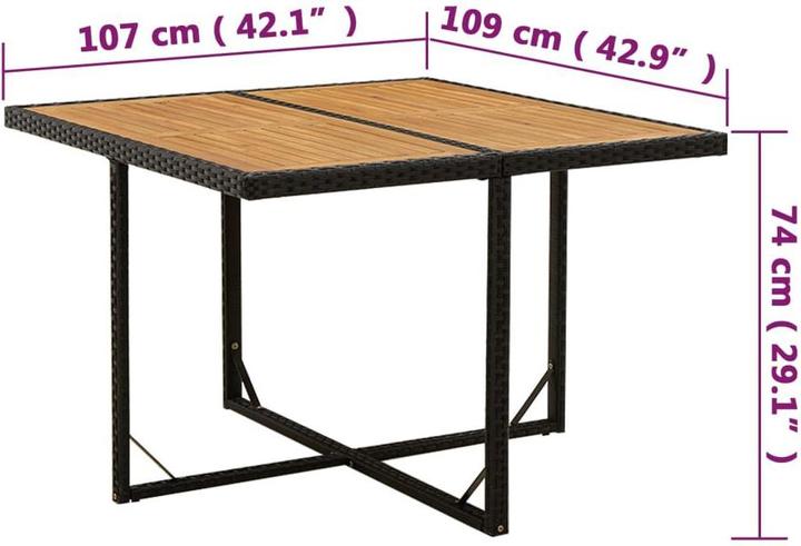 Produktbild vidaXL Gartentisch (109 x 107 x 74 cm)