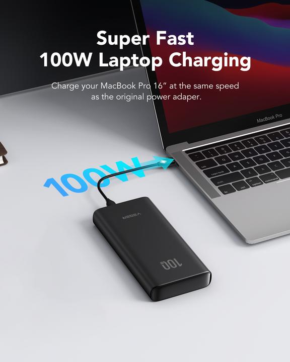Actual product image Veger TC100 VG-W2032C-100 20000mAh powerbank 130W (20000 mAh, 100 W, 74 Wh)