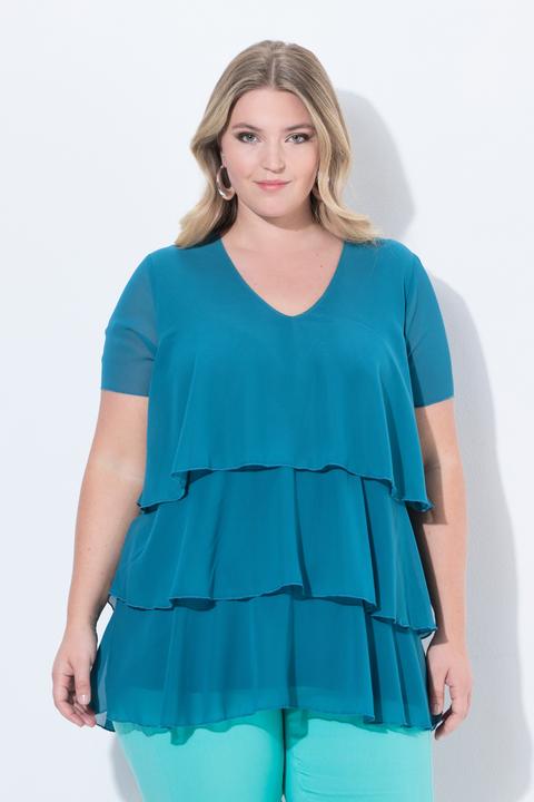 Produktbild Miamoda Bluse, A-Linie, Chiffon, Volants (58)