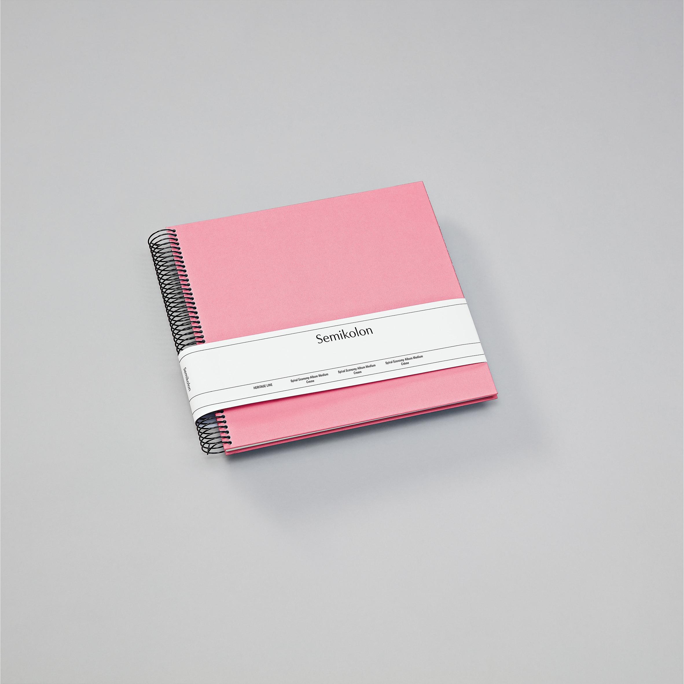Thumbnail - Semikolon, Fotoalbum, Fotoalbum 23 x 24.5 cm Rosa, 40 cremeweisse Seiten (10 x 15 cm, 9 x 13 cm)