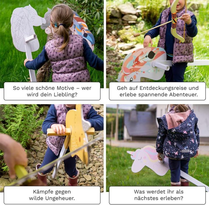Produktbild Foldzilla Steckenpferd Bastelset aus Pappe (Einhorn)