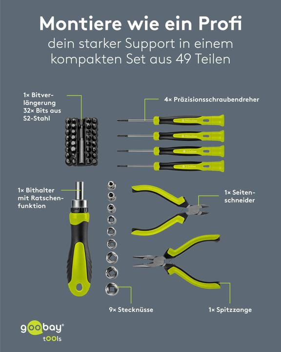 Actual product image Goobay Werkzeug-Set Advanced, 49-tlg. (49 pieces)
