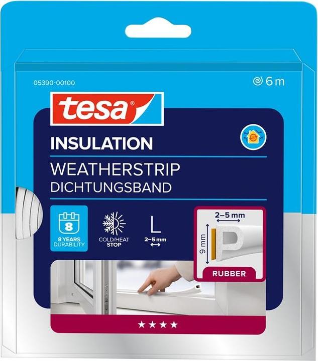 Actual product image tesa tesamoll CLASSIC P-profile window seal, rubber seal for insulation
