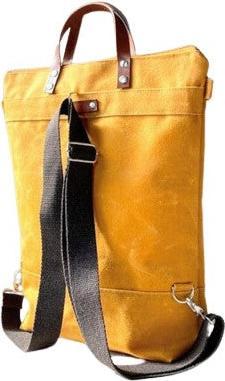 Image du produit Only-Bags.Store Sac à dos en toile cirée - jaune moutarde, sac à dos convertible, sac à dos à langer, A3, sacs à