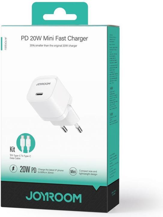 Image du produit Joyroom JR-TCF02 USB-C PD Chargeur mural 20W + câble USB-C - blanc (20 W, 1 portion)