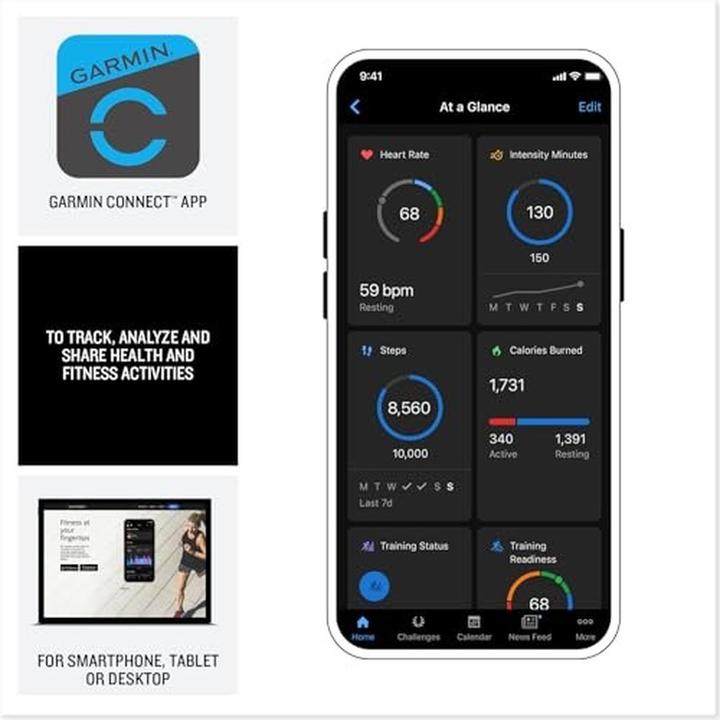 Produktbild Garmin Instinct Crossover AMOLED, Taktisch, Schwarz, Schwarzes Silikonarmband (45 mm)