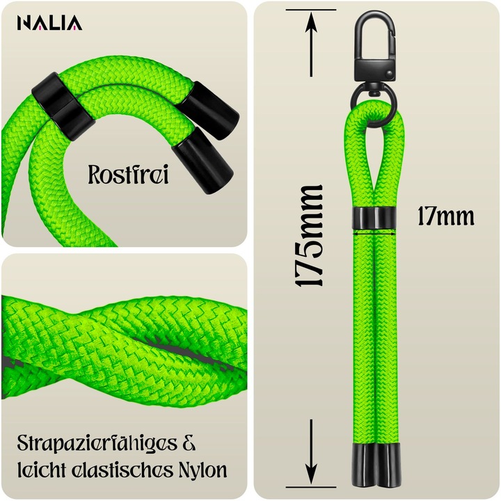 Produktbild Nalia Wristy Lanyard Handykette – Universal Trageband für Smartphones – Verstellbar, Soft & Elastisch