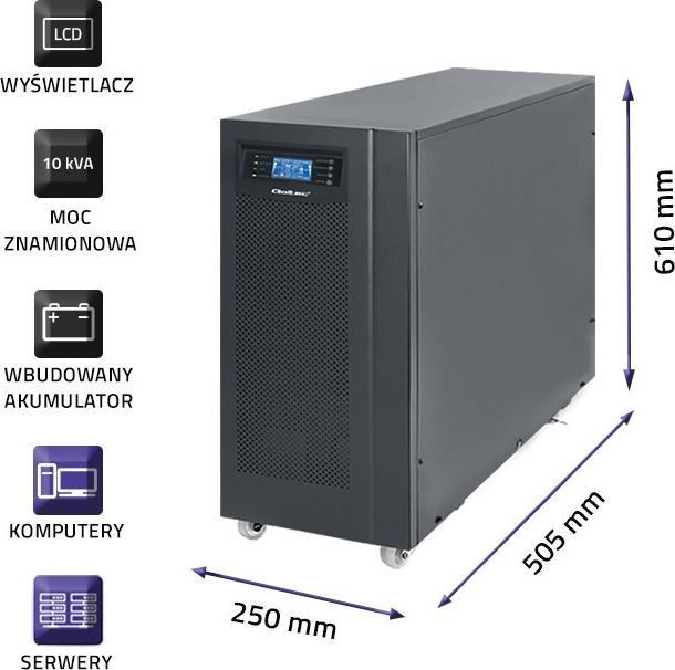 Actual product image Qoltec Pure Sine Wave 53044 (8000 W, Online double converter UPS)