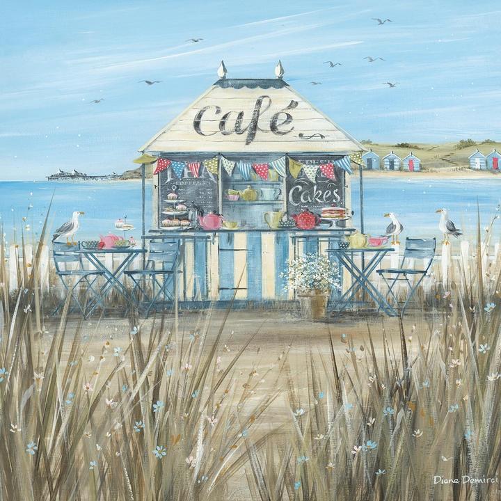 Actual product image Diane Demirci Beach Cafe Canvas Print (30 x 30 cm)