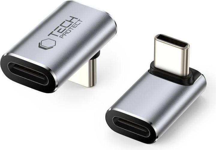 Produktbild Tech-Protect Ultraboost AA02 USB-C Winkeladapter - Grau (USB-C, USB-C)