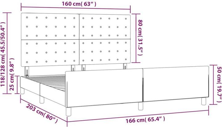 Image du produit vidaXL Bettgestell mit Kopfteil (160 x 200 cm)