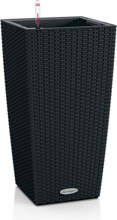 Immagine prodotto Lechuza Vaso per piante Cubico Cottage 30 nero con sistema di irrigazione del terreno incluso (32 x 29.50 x 56.50 cm)