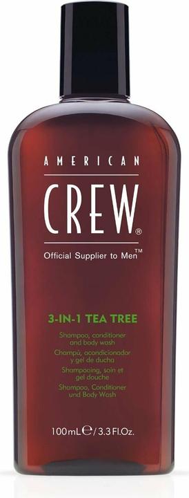 Image du produit American Crew Hair & Body 3-in-1 Tea Tree Refreshing Shampoo, Conditioner and Body Wash 100 ml (100 ml, Shampoing liquide)