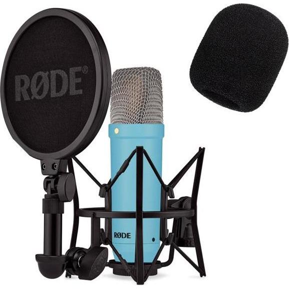 RØDE NT1 Signature Blue Mikrofon Blau mit Popschutz, Mikrofon