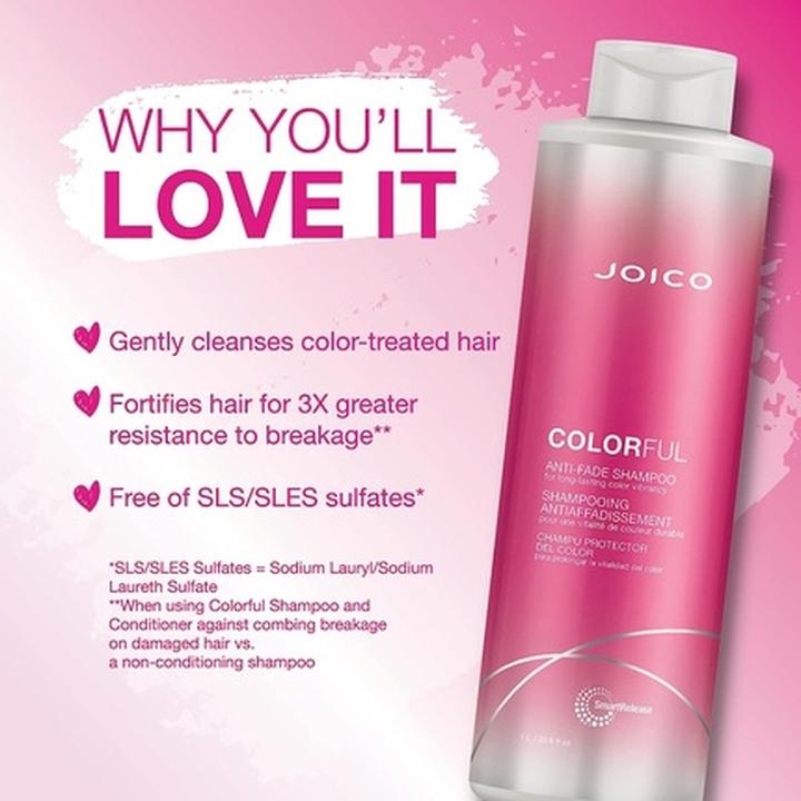 Actual product image Joico COLOURFUL ANTI-FADE SHAMPOO 1000ML (1000 ml, Liquid shampoo)