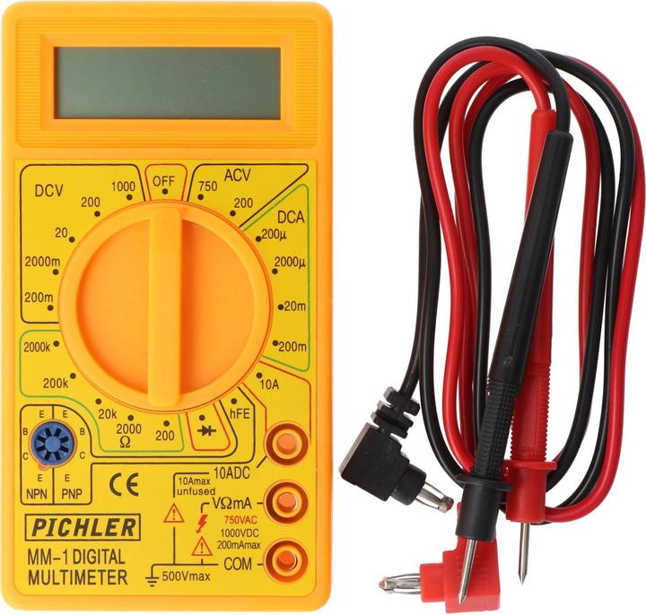 Actual product image AccuCell MM-1 multimeter, illuminated display, ideal for modelling, hobby, workshop, household (Handheld multimeter)