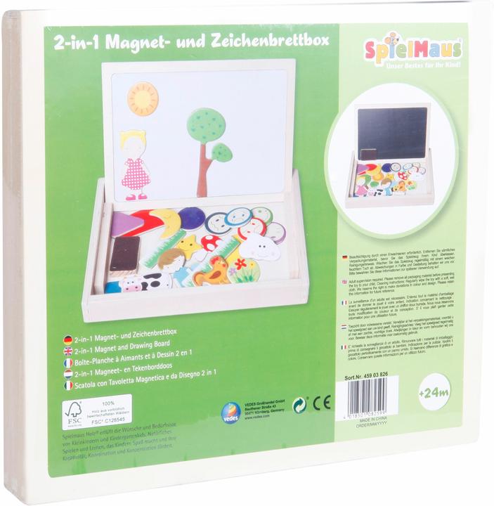 Actual product image Spielmaus Wood 2in1 Magnet and Drawing Board Box
